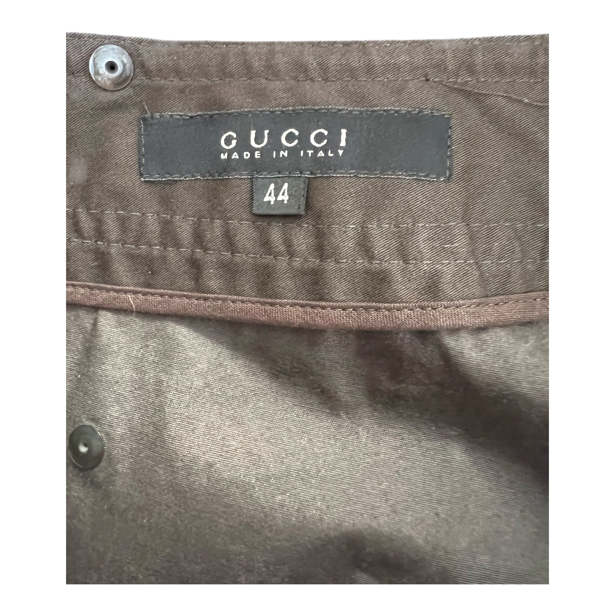 Gucci Y2K Cotton Dark Charcoal BrownBlend Pirate Pants, label
