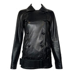Tom Ford for Yves Saint Laurent S/S 2004 Double Breasted Dropwaist Leather Jacket