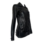 Tom Ford for Yves Saint Laurent S/S 2004 Double Breasted Dropwaist Leather Jacket, slight side