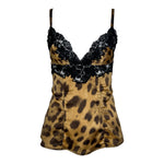 Dolce & Gabbana 2000s Leopard Print Lace Trim Camisole