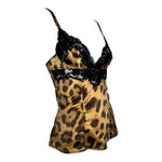Dolce & Gabbana 2000s Leopard Print Lace Trim Camisole, slight side
