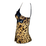 Dolce & Gabbana 2000s Leopard Print Lace Trim Camisole, side 2