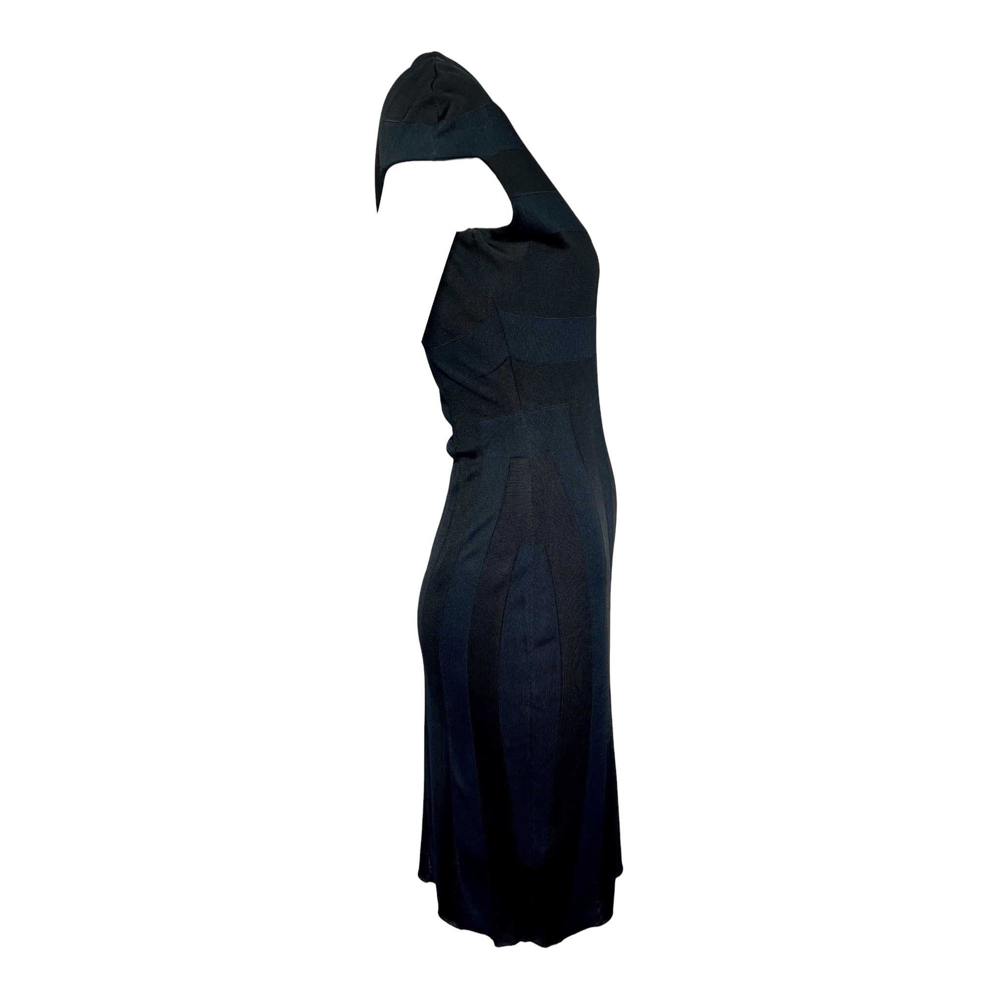 McQueen Resort 2010 Dark Indigo & Black Knit Sheath Dress, side