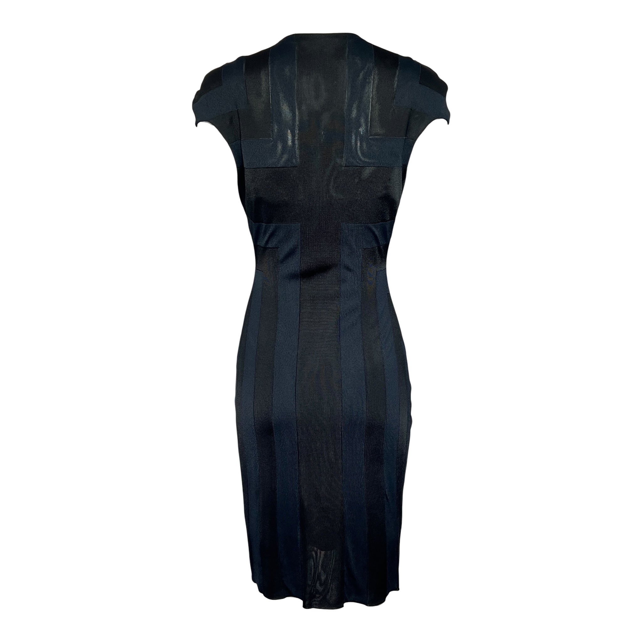 McQueen Resort 2010 Dark Indigo & Black Knit Sheath Dress, back