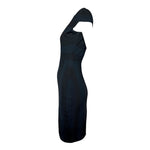 Alexander McQueen Resort 2010 Deep Indigo and Black Geometric Knit Keyhole Dress SIDE
