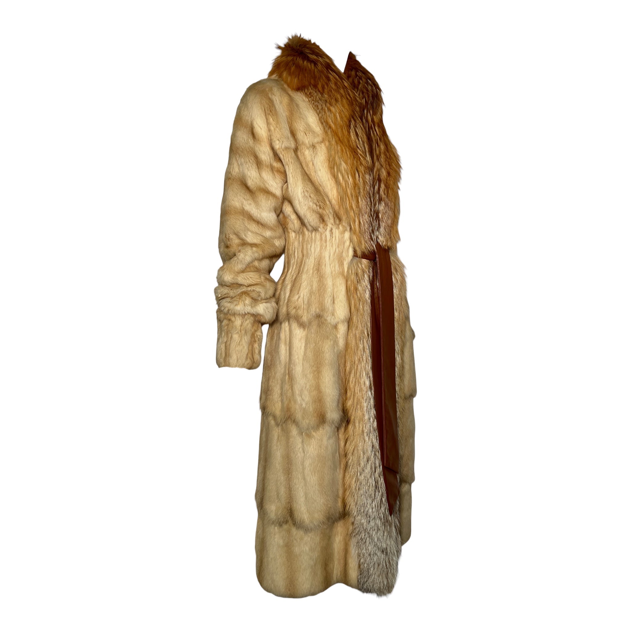 Yves Saint Laurent by Tom Ford F/W 2003 Petit Gris and Fox Fur Coat, slight side