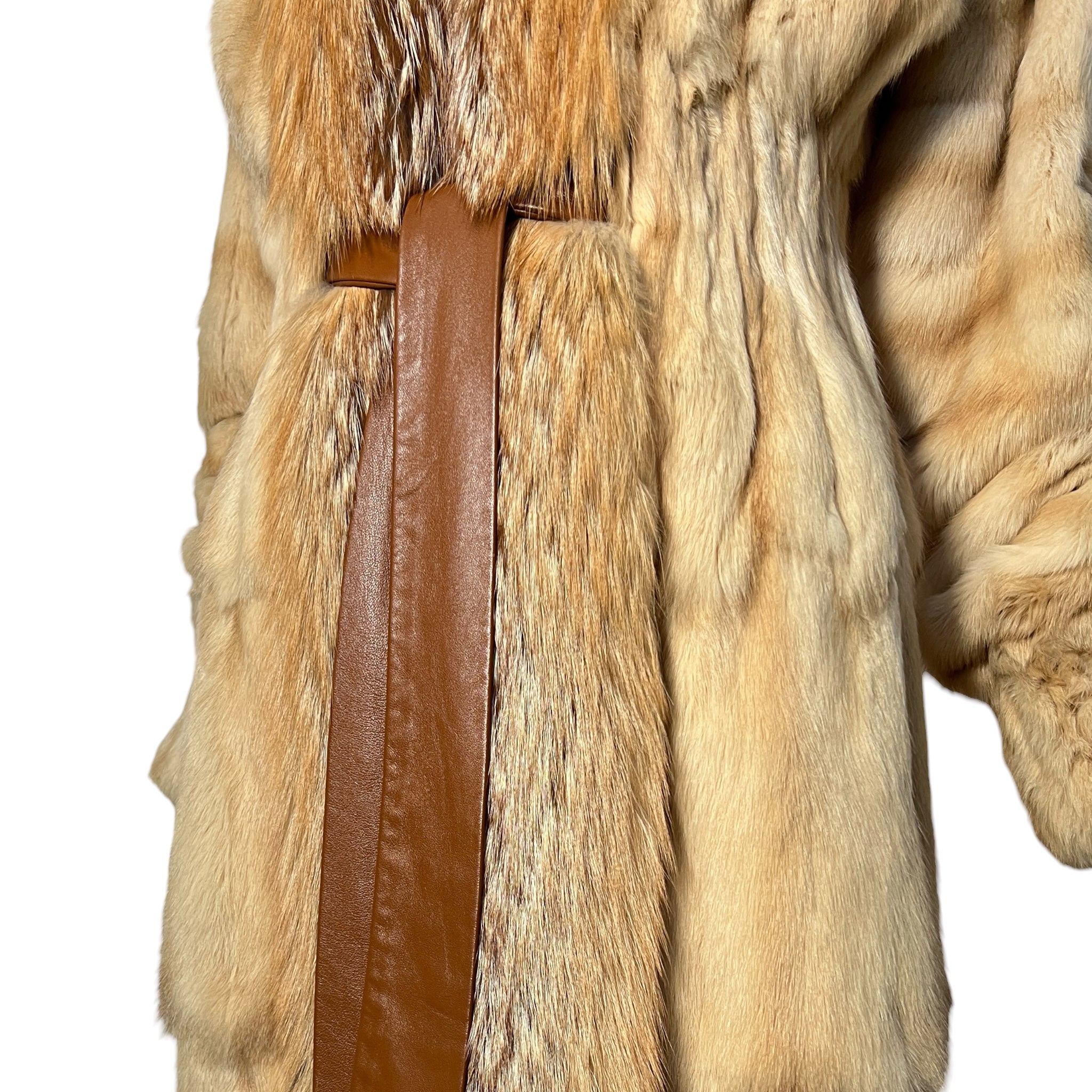 Yves Saint Laurent by Tom Ford F/W 2003 Petit Gris and Fox Fur Coat, belt