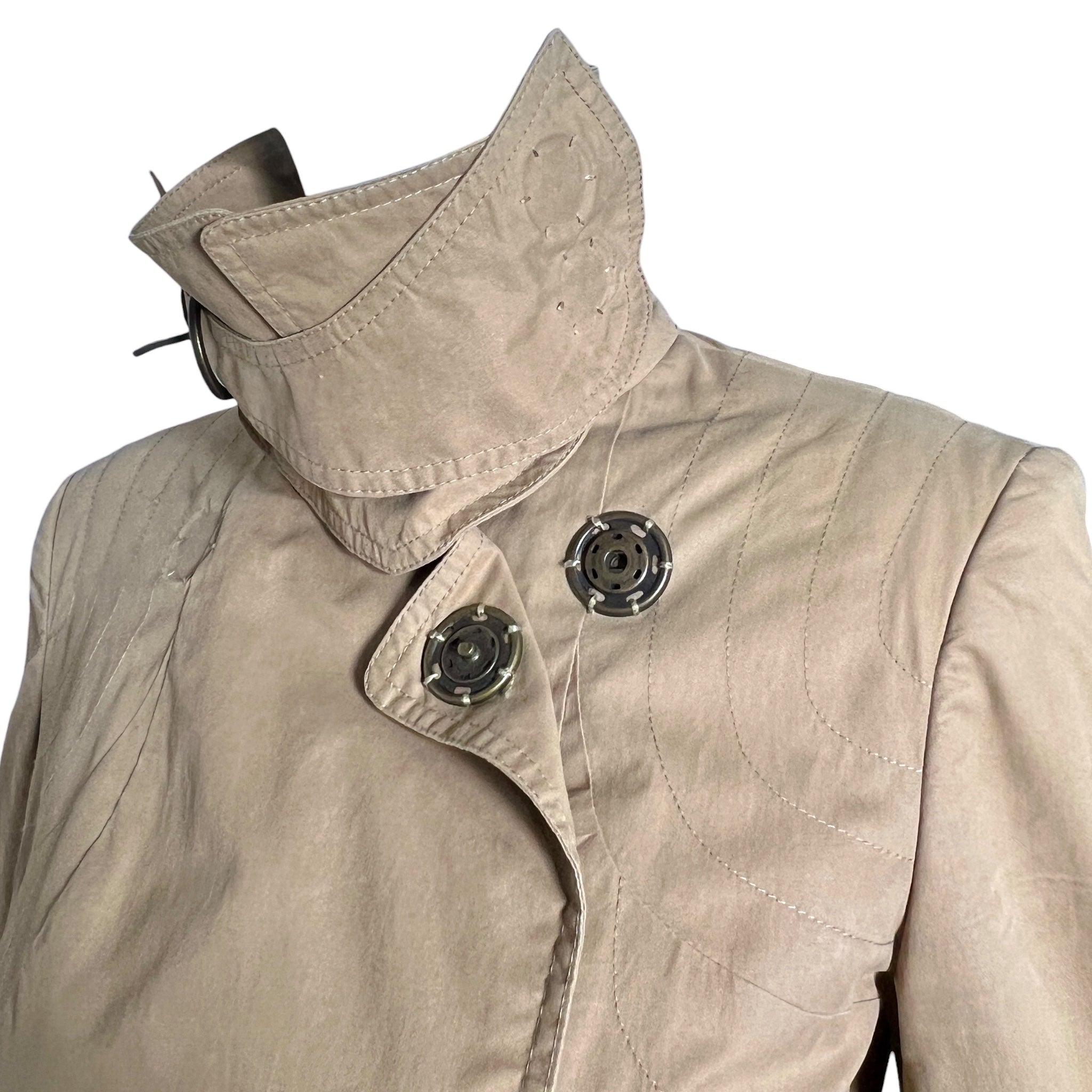 Stella McCartney S/S 2006 Tan Belted Half Trench Coat, collar