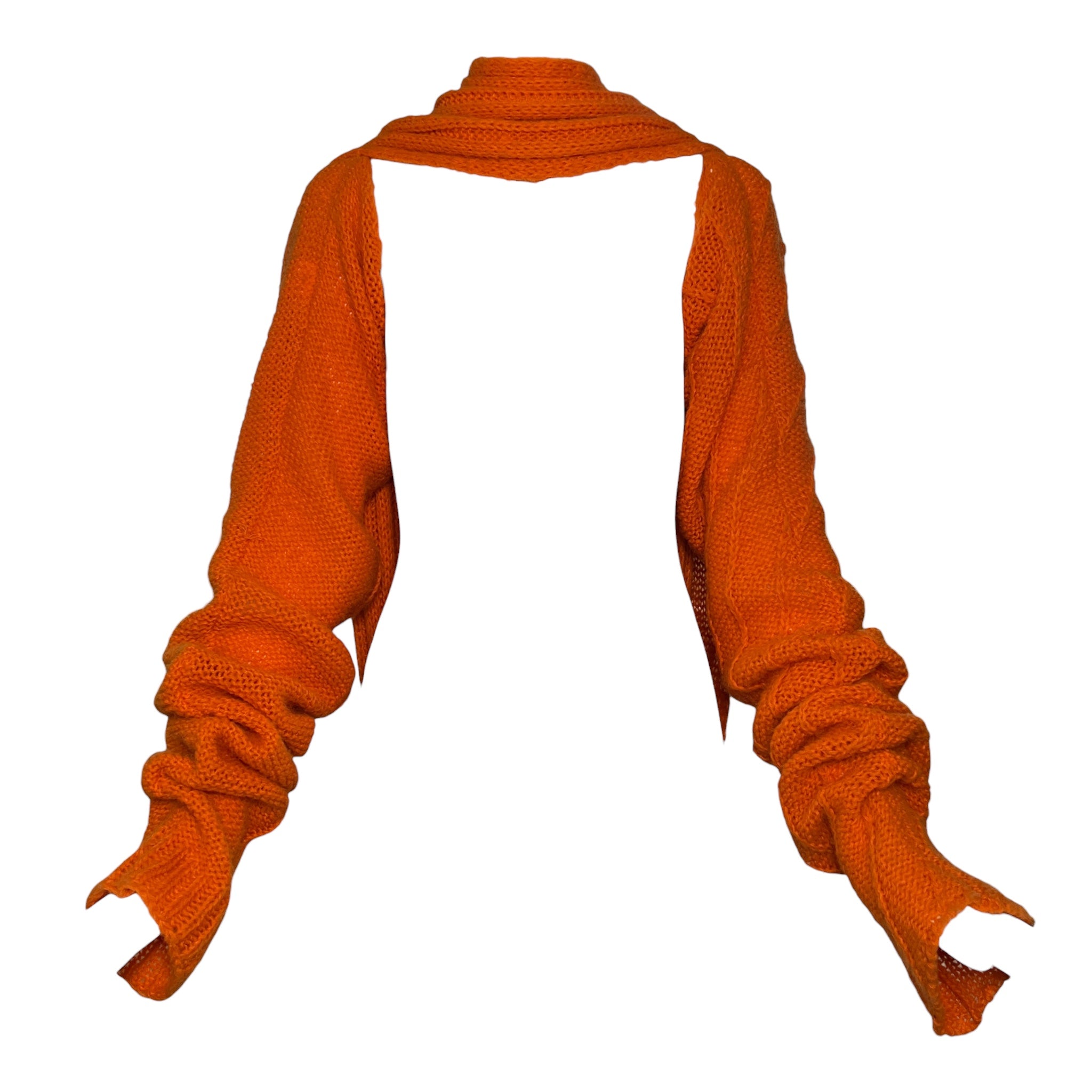 Yohji Yamamoto F/W 2002 Oversized Wraparound Orange Scarf With Sleeves