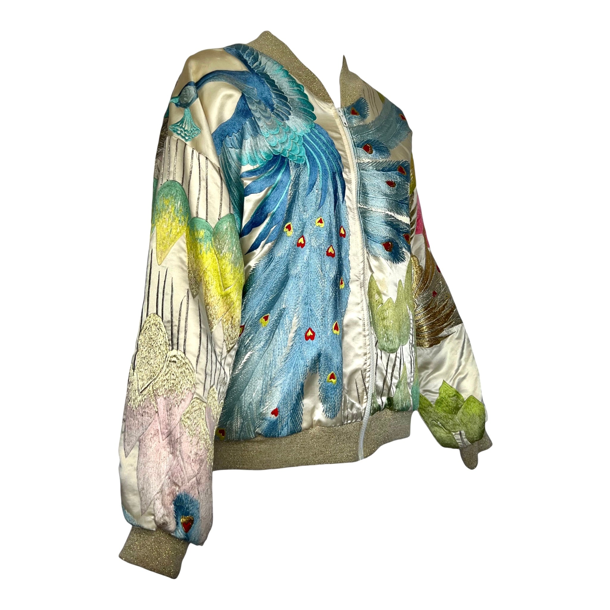 Timmy Woods 1980s Embroidered Bomber Jacket, slight side