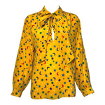 Yves Saint Laurent S/S 1979 Stars and Moon Yellow Silk Blouse