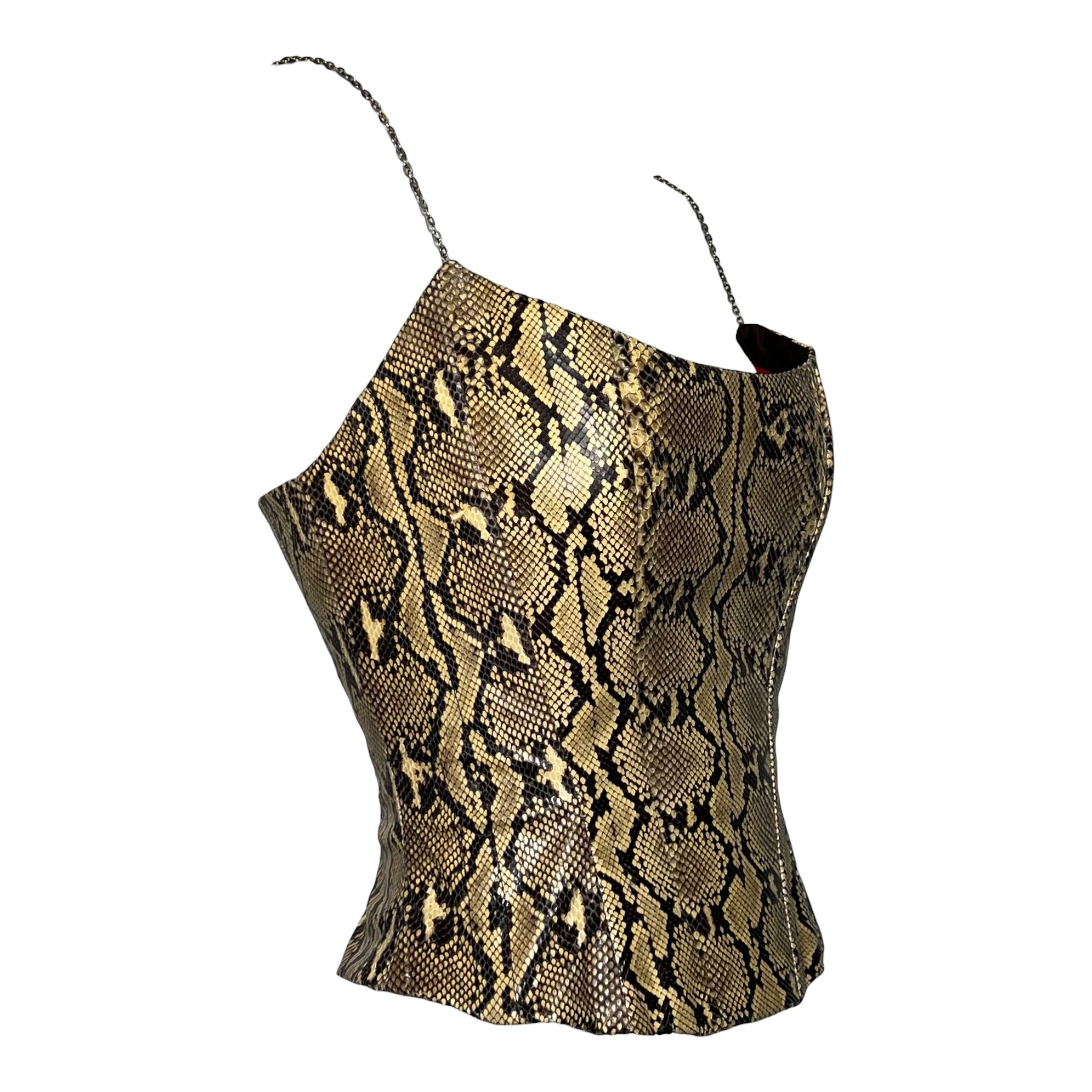 Peter Soronen F/W 2007 Snakeskin Corset with Chain Straps, slight side