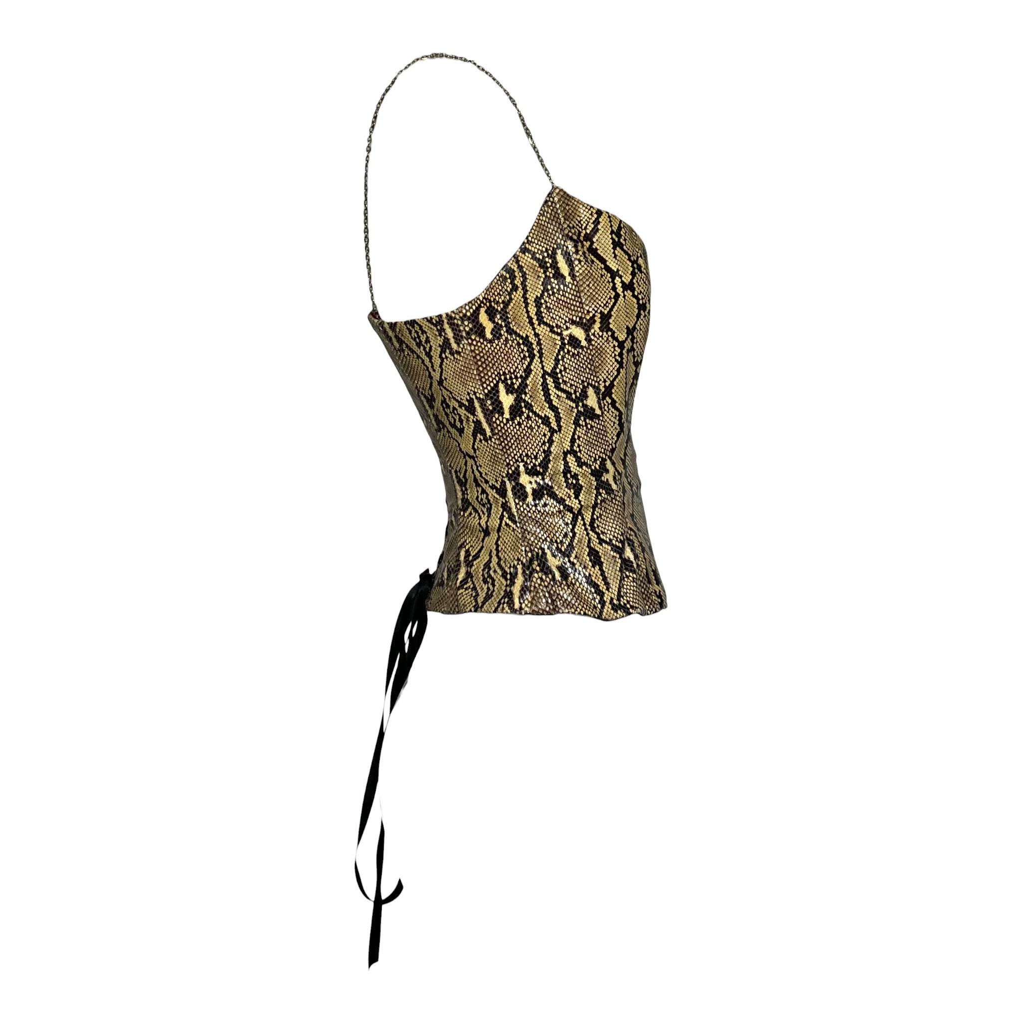 Peter Soronen F/W 2007 Snakeskin Corset with Chain Straps, side