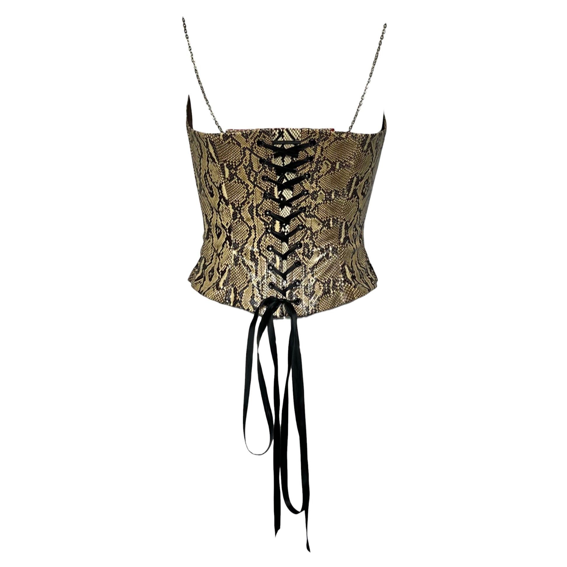 Peter Soronen F/W 2007 Snakeskin Corset with Chain Straps, back