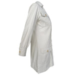 Yves Saint Laurent  1968 Saharienne Ivory Safari Mini Dress, Original and Rare, side
