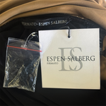 Espen Salberg Black Net Mesh Jersey Ruched and Embellished Mermaid Gown, tag