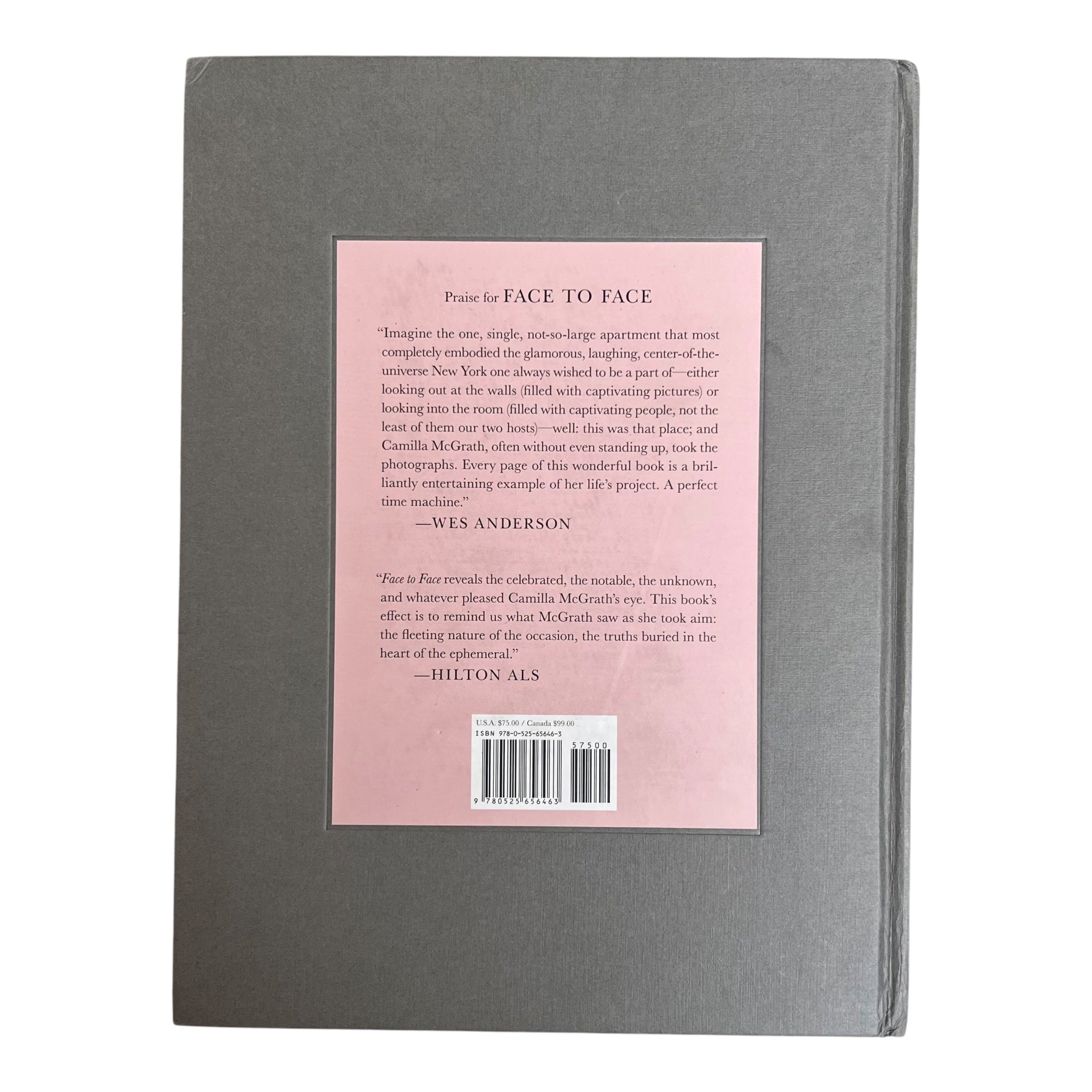 Face to Face: The photographs of Camilla McGrath by Andrea di Robilant, back cover