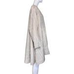 Patrick Kelly 1980's Beige Topstitched Linen Swing Coat, side