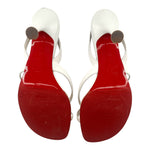 Christian Louboutin White Taralita 85 Slingback Sandal Heels, 40.5, sole