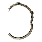 Diamonbar 1920's Art Deco Sterling Silver Buckle Bracelet with Rhinestones and Citrine Glass, top open