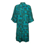 Maya de Mexico Mid Century Teal Printed Resort Duster,  back