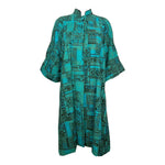 Maya de Mexico Mid Century Teal Printed Resort Duster 