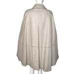 Bonnie Cashin for Sills Late Late 1960's Taupe Beige Leather Cape with Brass Hardware, back