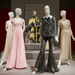Scaasi’s designs for Streisand displayed at MFA Boston in 2011. Image via Museum of Fine Arts Boston.