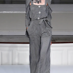 Oscar de la Renta Spring 2011 Nautical Striped Silk Overalls Jumpsuit RUNWAY PHOTO 3 OF 7