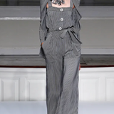 Oscar de la Renta Spring 2011 Nautical Striped Silk Overalls Jumpsuit RUNWAY PHOTO 3 OF 7