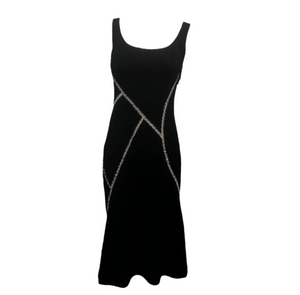 decorated mini dress in black by mcq alexander mcqueen MCQ ALEXANDER MCQUEEN Embroidered Cotton-Jersey Mini Dress