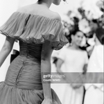 Valentino S/S 1990 Ruched Frilly Tiered Black Silk Chiffon Dress, runway