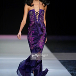 Emmanuel Unagro S/S 2005 Purple Rhinestone Lace-Up Gown, runway