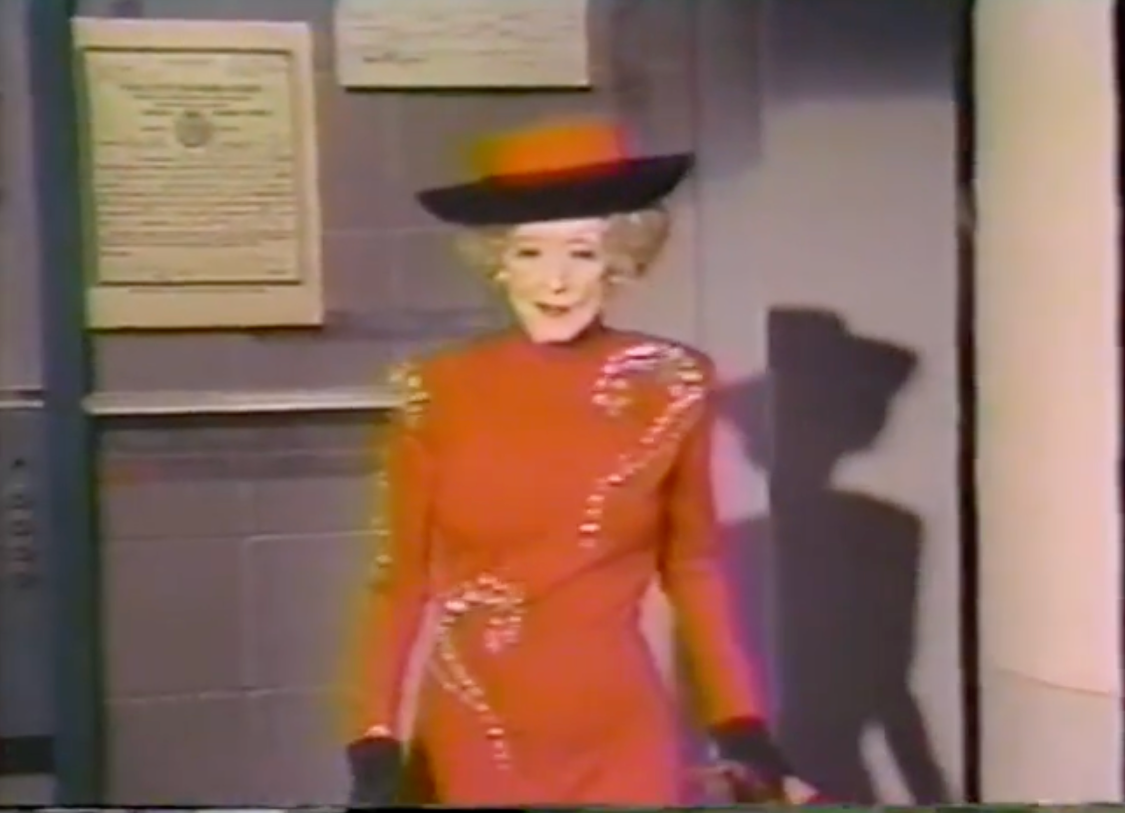 Bette Davis wearing Patrick Kelly on David Letterman