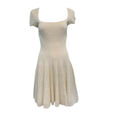 Alaïa Y2K White Textured Knit Drop Waist Dress