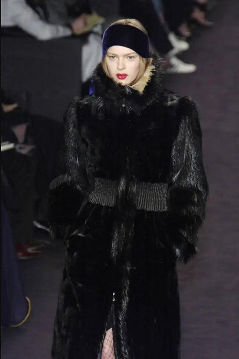Yves Saint Laurent by Tom Ford F/W 2003 Petit Gris and Fox Fur Coat, runway