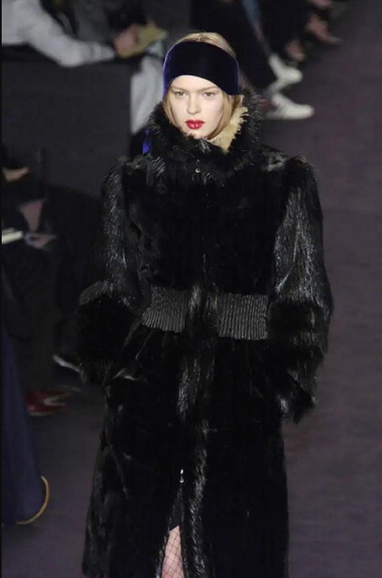 Yves Saint Laurent by Tom Ford F/W 2003 Petit Gris and Fox Fur Coat, runway