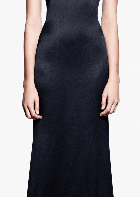 Alexander McQueen S/S 2012 Black Silk Ruffle and Lace Bodice Gown, model