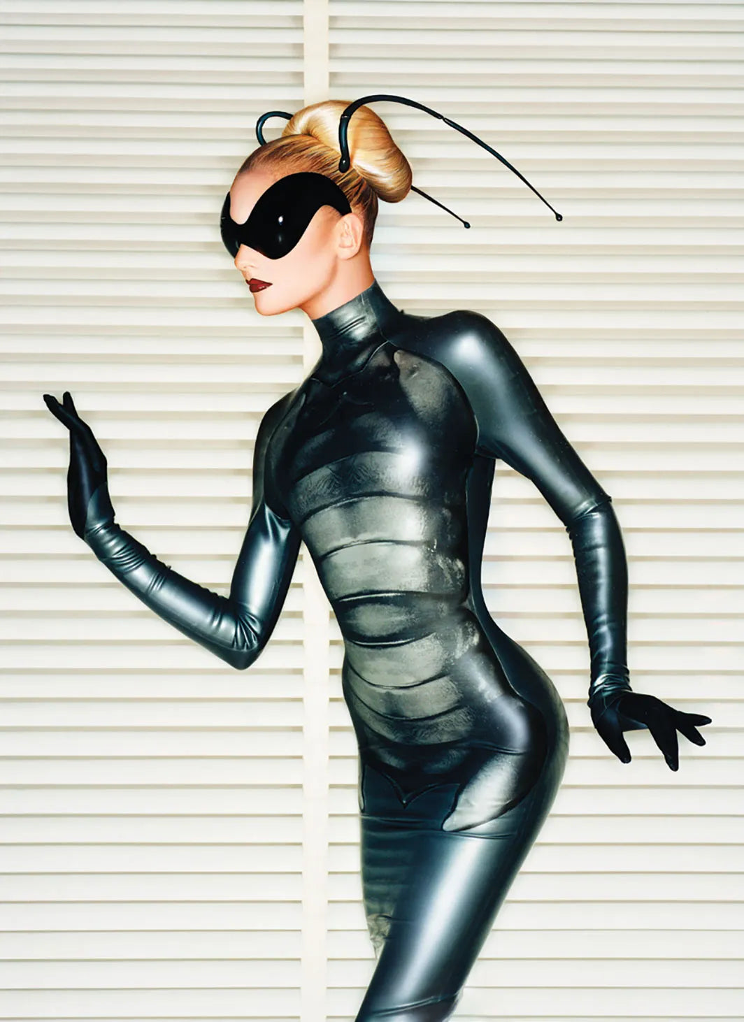 Look from Thierry Mugler’s Spring/Summer 1997 “Les Insectes” collection. Photo: Brad Branson and Fritz Kok.