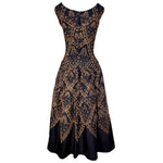 Christian Dior A/W 1954 'Mexique' Embellished Black Faille H Line Dress, back
