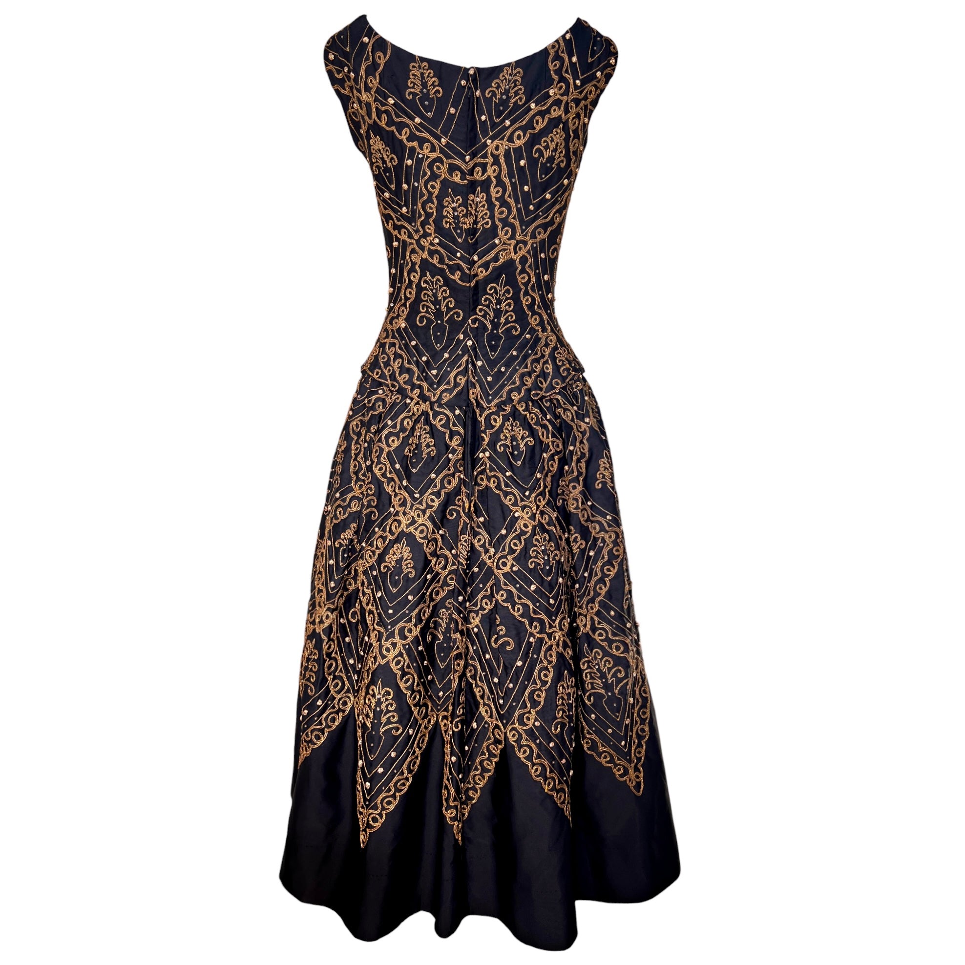 Christian Dior London A/W 1954 'Mexico' Gold Bullion Embellished Black – THE WAY WE WORE