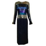 Pierre Cardin F/W 1973 Striped Sequin Long Sleeve Gown - The Way We Wore