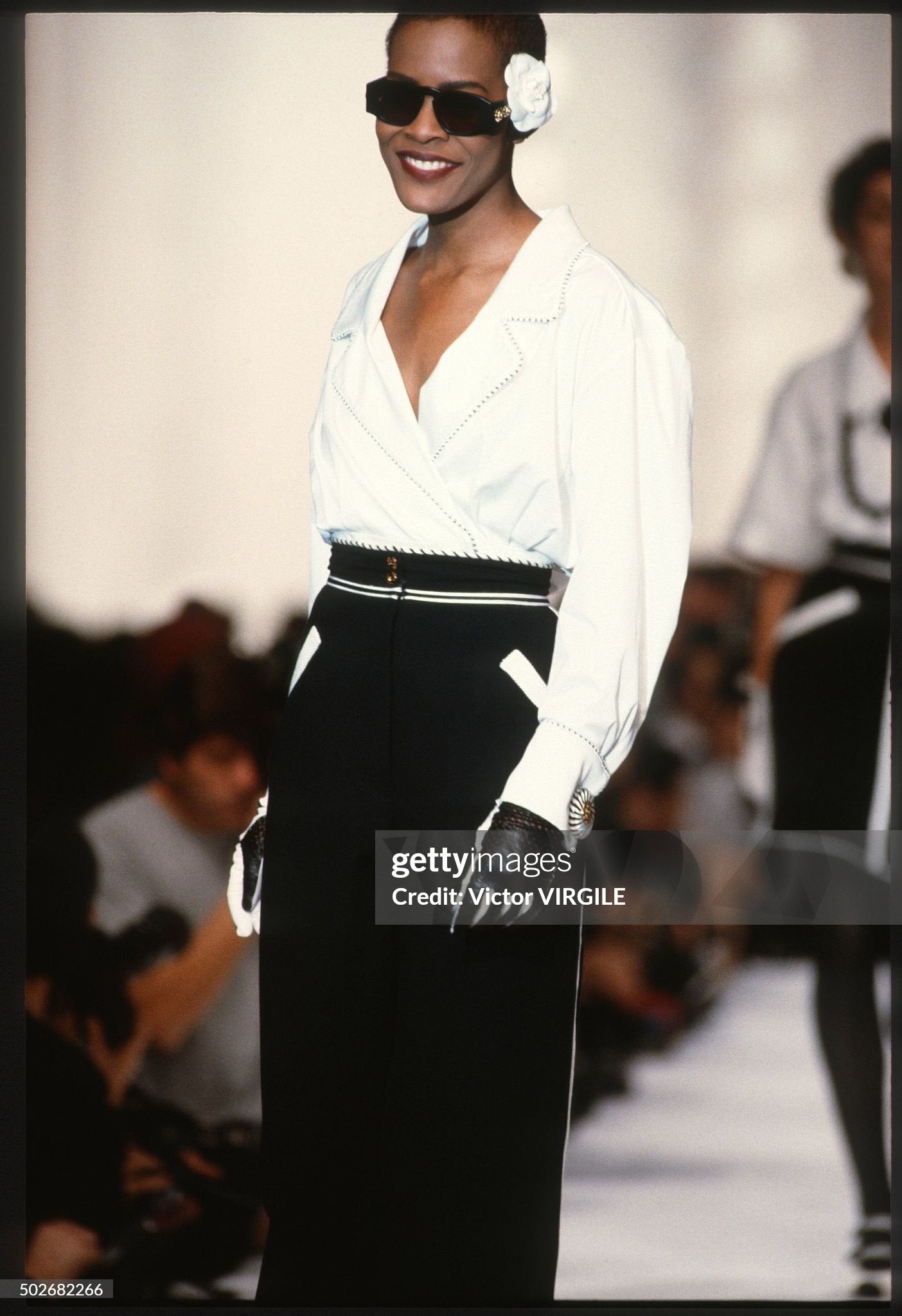 Chanel - Runway - Ready To Wear Spring/Summer 1990-1991
PARIS, FRANCE - OCTOBER: A model walks the runway during the Chanel Ready to Wear show as part of Paris Fashion Week Spring/Summer 1990-1991 in October, 1990 in Paris, France. (Photo by Victor VIRGILE/Gamma-Rapho via Getty Images)
