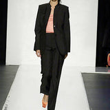 Chado Ralph Rucci S/S 2001 Charcoal Black Cashmere Pant Suit, runway