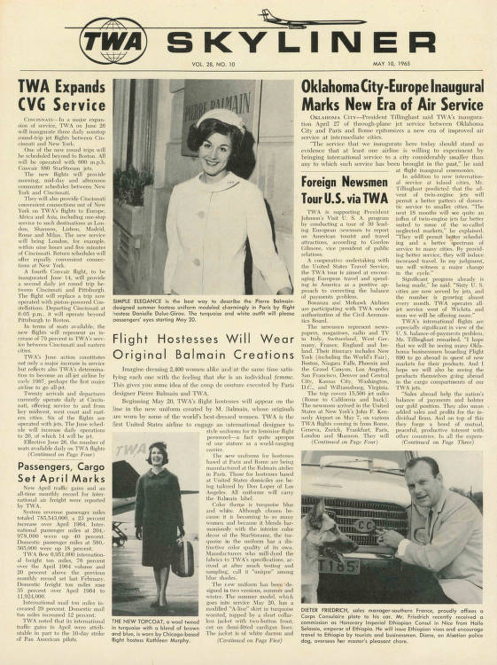 	
TWA Skyliner Magazine, 1965-05-10