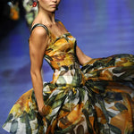 Dolce & Gabbana Spring 2012 Zucchini Blossom Printed Silk Chiffon Dress RUNWAY SIDE 8/11