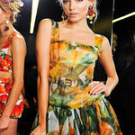 Dolce & Gabbana Spring 2012 Zucchini Blossom Printed Silk Chiffon Dress RUNWAY BACKSTAGE 10/11