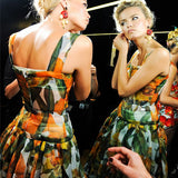 Dolce & Gabbana Spring 2012 Zucchini Blossom Printed Silk Chiffon Dress RUNWAY MIRROR 11/11