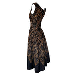 Christian Dior A/W 1954 'Mexique' Embellished Black Faille H Line Dress, side