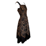 Christian Dior A/W 1954 'Mexique' Embellished Black Faille H Line Dress, slight side